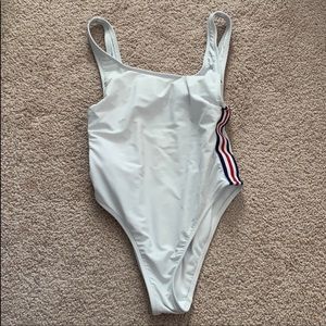 White Athletic Bathing Suit